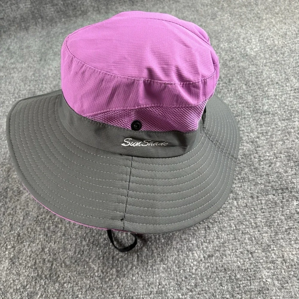SunShade Hat Women's Purple Gray Wide Brim Sun Outdoor Hiking Boho Gorpcore